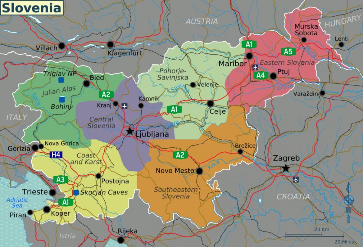 स्लोवेनिया देश का नक्शा